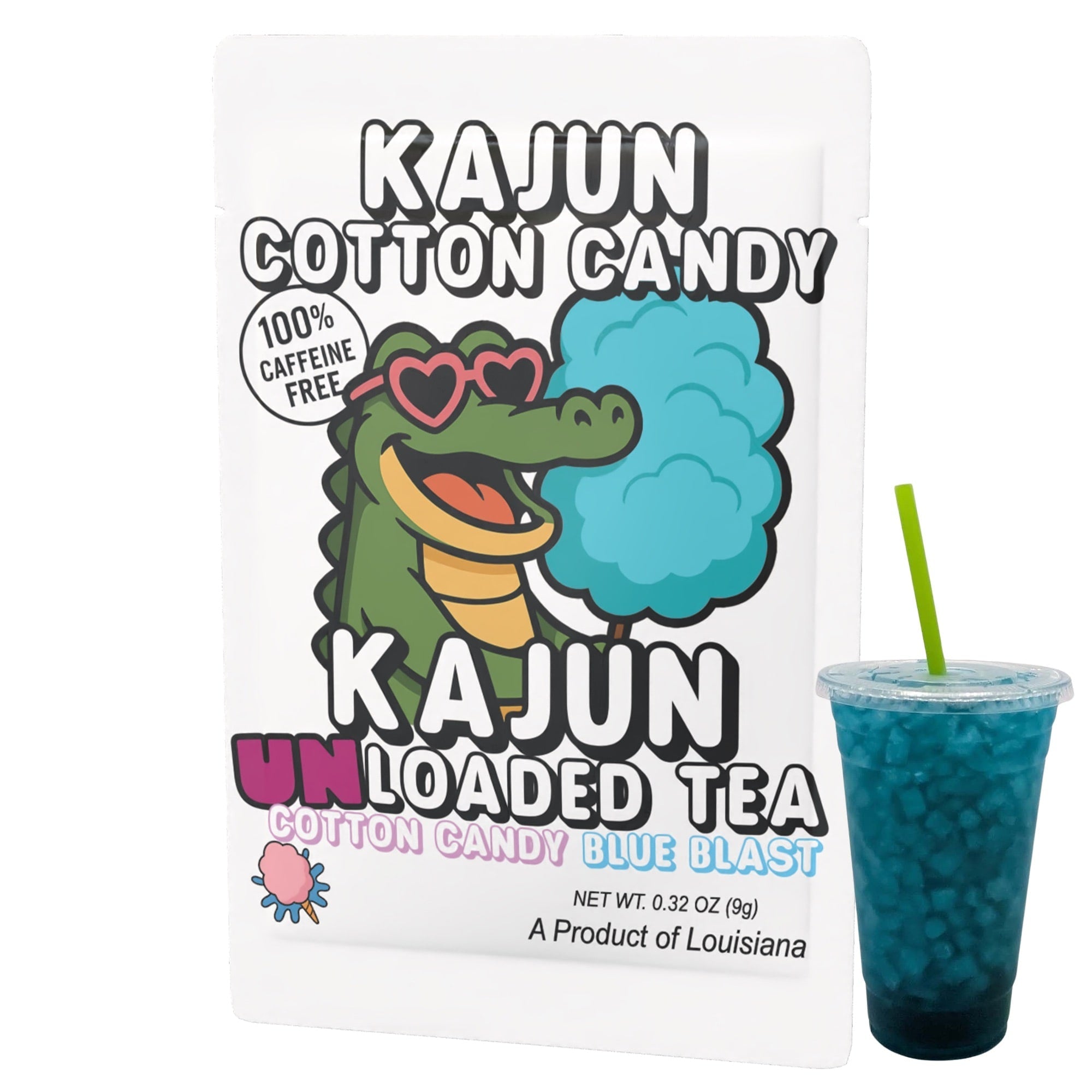 Kajun Cotton Candy UNLoaded Tea (Caffeine Free) - Colorful Sips during Casual Breaks