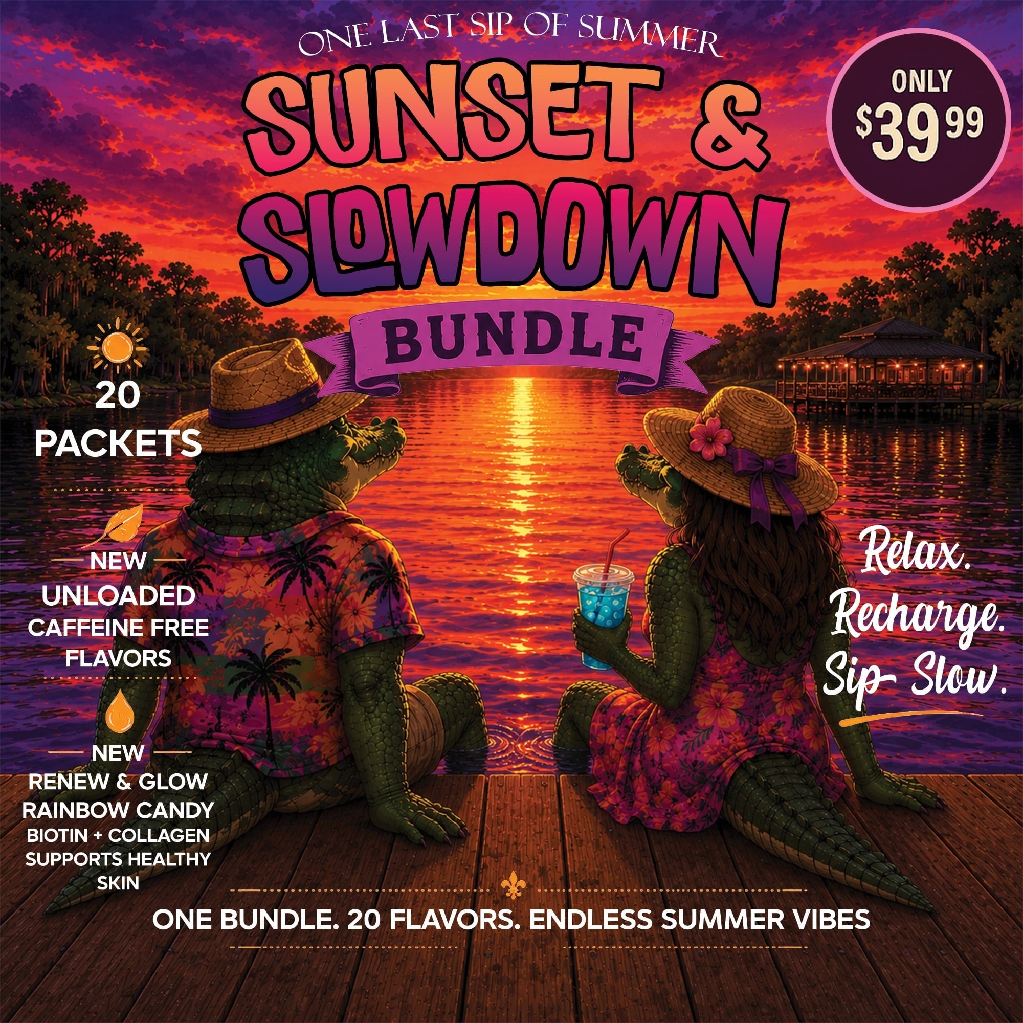 Sunset & Slowdown 20-Pack Bundle - Fun Sips during Casual Breaks